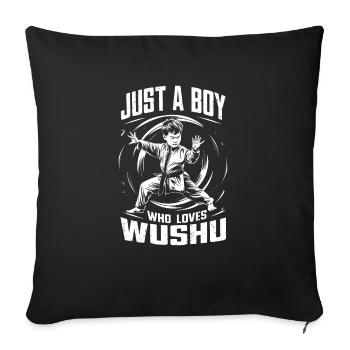 Wushu Spieler Geschenk - Sofakissenbezug 45 x 45 cm - Schwarz - Vorne