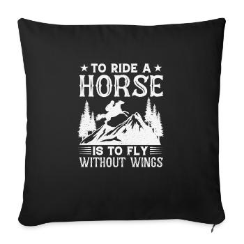 Pferdeliebhaber Reiten Reiten - Sofakissenbezug 45 x 45 cm - Schwarz - Vorne