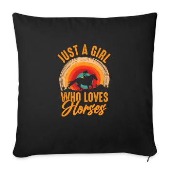 Horse Lover Horse Riding Equestrian - Sofa pillowcase 17,3'' x 17,3'' (45 x 45 cm) - black - Front