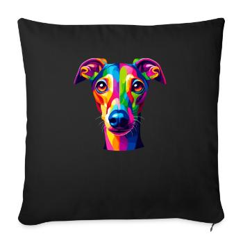 Colorful Pop Art Italian Greyhound Italian - Sofa pillowcase 17,3'' x 17,3'' (45 x 45 cm) - black - Front