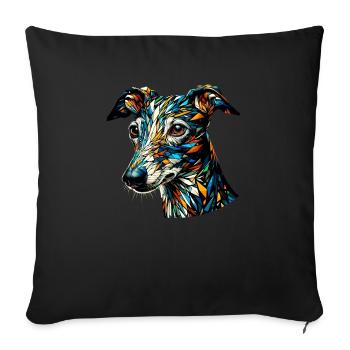 Polygon Art Italian Greyhound Italian - Sofa pillowcase 17,3'' x 17,3'' (45 x 45 cm) - black - Front