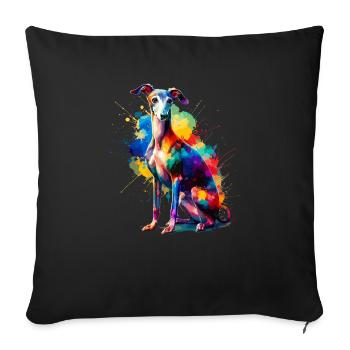 Colorful Splash Art Italian Greyhound Italian - Sofa pillowcase 17,3'' x 17,3'' (45 x 45 cm) - black - Front