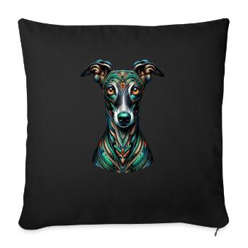 Mandala Art Italian Greyhound Italian - Sofa pillowcase 17,3'' x 17,3'' (45 x 45 cm) - black - Front