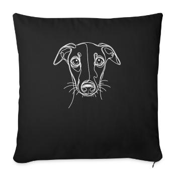 Line Art Italian Greyhound Italian - Sofa pillowcase 17,3'' x 17,3'' (45 x 45 cm) - black - Front