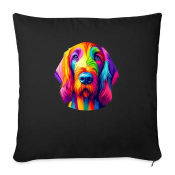 Pop Art Coloré Italien Spinone Italiano - Housse de coussin décorative 45 x 45 cm - noir - Devant