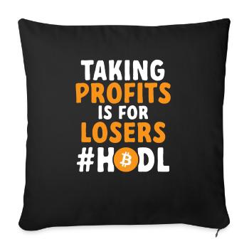 Bitcoin Crypto-monnaie BTC Crypto Trader - Housse de coussin décorative 45 x 45 cm - noir - Devant