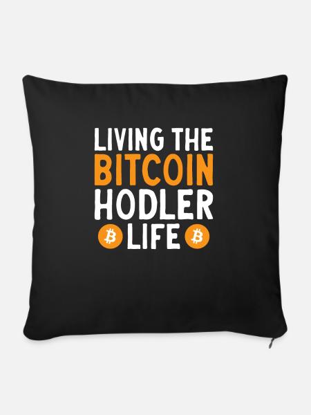 Bitcoin Kryptowährung BTC Crypto Trader - Sofakissenbezug 45 x 45 cm - Schwarz