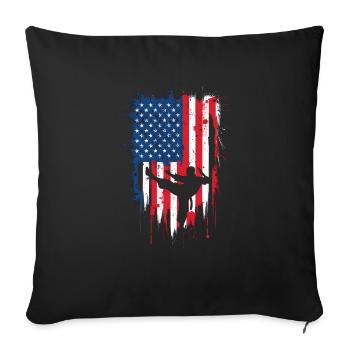 Wushu Spieler Geschenk - Sofakissenbezug 45 x 45 cm - Schwarz - Vorne