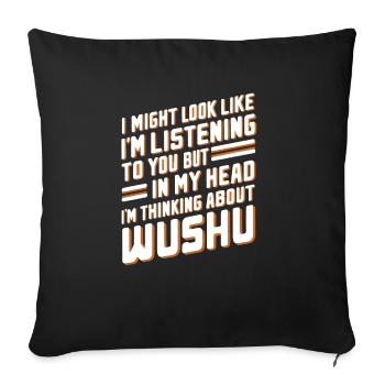 Wushu Spieler Geschenk - Sofakissenbezug 45 x 45 cm - Schwarz - Vorne