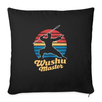 Wushu Spieler Geschenk - Sofakissenbezug 45 x 45 cm - Schwarz - Vorne