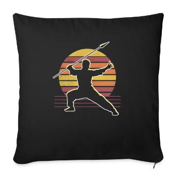 Wushu Spieler Geschenk - Sofakissenbezug 45 x 45 cm - Schwarz - Vorne