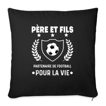 Fußball Vater Und Sohn Partner Duo Mann Vater - Sofakissenbezug 45 x 45 cm - Schwarz - Vorne