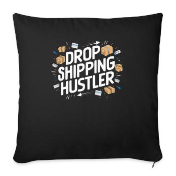 Dropshipping Business Ecommerce Entrepreneur - Sofa pillowcase 17,3'' x 17,3'' (45 x 45 cm) - black - Front