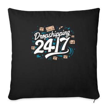 Dropshipping-Geschäft E-Commerce-Unternehmer - Sofakissenbezug 45 x 45 cm - Schwarz - Vorne