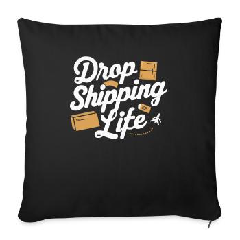 Dropshipping-Geschäft E-Commerce-Unternehmer - Sofakissenbezug 45 x 45 cm - Schwarz - Vorne