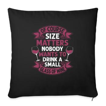 Drôle rouge blanc rosé vin vigneron - Housse de coussin décorative 45 x 45 cm - noir - Devant