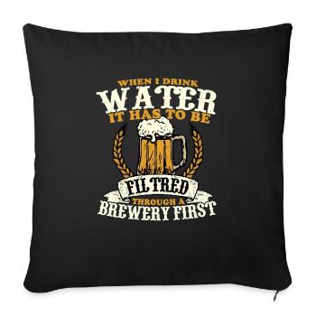 Funny Water Brewery Homebrew Brewer Craft Beer - Sofa pillowcase 17,3'' x 17,3'' (45 x 45 cm) - black - Front