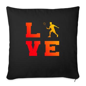 Men's Badminton Players Squash Badminton Badminton - Sofa pillowcase 17,3'' x 17,3'' (45 x 45 cm) - black - Front