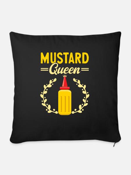 Senf Mustard - Sofakissenbezug 45 x 45 cm - Schwarz