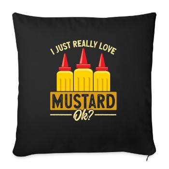 Senf Mustard - Sofakissenbezug 45 x 45 cm - Schwarz - Vorne