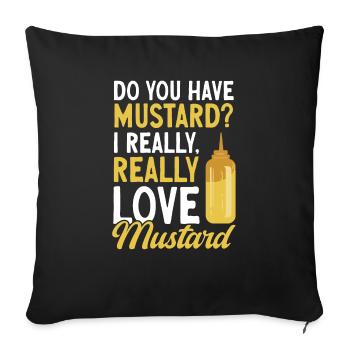 Senf Mustard - Sofakissenbezug 45 x 45 cm - Schwarz - Vorne