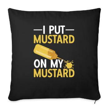 Senf Mustard - Sofakissenbezug 45 x 45 cm - Schwarz - Vorne