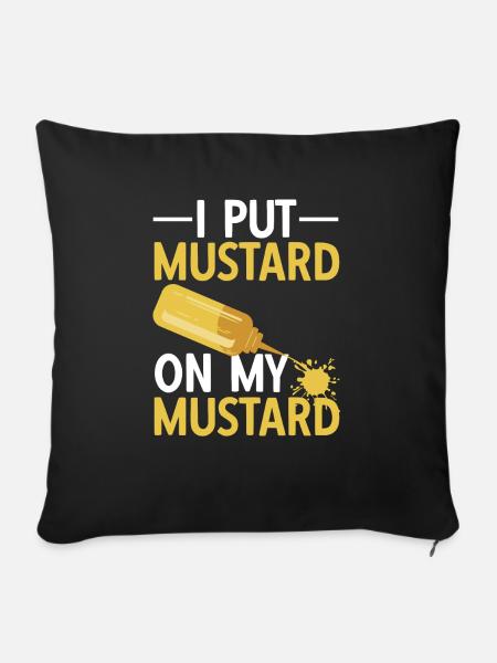 Senf Mustard - Sofakissenbezug 45 x 45 cm - Schwarz