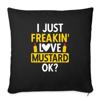 Senf Mustard - Sofakissenbezug 45 x 45 cm - Schwarz - Vorne