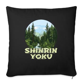 Shinrin Yoku Japanese Art Nature Forest - Sofakissenbezug 45 x 45 cm - Schwarz - Vorne