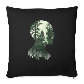 Shinrin Yoku Japanese Art Nature Forest - Sofakissenbezug 45 x 45 cm - Schwarz - Vorne