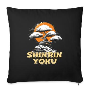 Shinrin Yoku Japanese Art Nature Forest - Sofakissenbezug 45 x 45 cm - Schwarz - Vorne