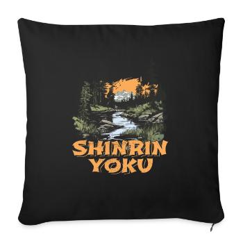 Shinrin Yoku Japanese Art Nature Forest - Sofakissenbezug 45 x 45 cm - Schwarz - Vorne