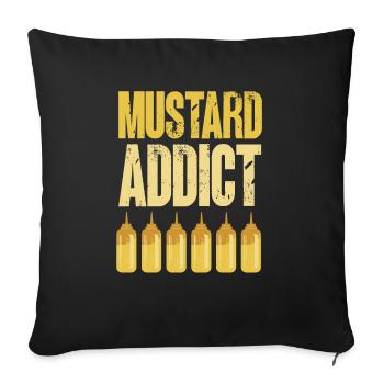 Senf Mustard - Sofakissenbezug 45 x 45 cm - Schwarz - Vorne