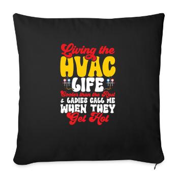 Chauffage, Climatisation, Ventilation, Technicien - Housse de coussin décorative 45 x 45 cm - noir - Devant