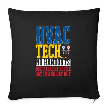 Chauffage, Climatisation, Ventilation, Technicien - Housse de coussin décorative 45 x 45 cm - noir - Devant