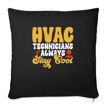 Chauffage, Climatisation, Ventilation, Technicien - Housse de coussin décorative 45 x 45 cm - noir - Devant