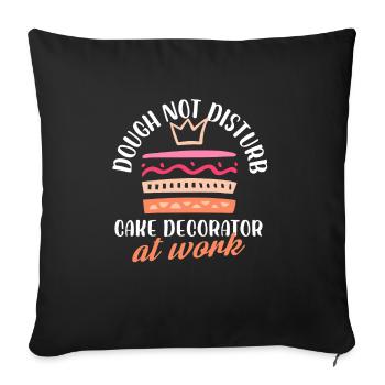 Pâte Ne Dérange Pas Décorateur De Gâteau Au Travail Gâteau - Housse de coussin décorative 45 x 45 cm - noir - Devant