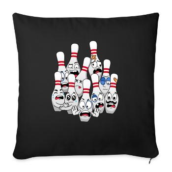 Bowler Sport Hobby Bowling Pin - Sofa pillowcase 17,3'' x 17,3'' (45 x 45 cm) - black - Front