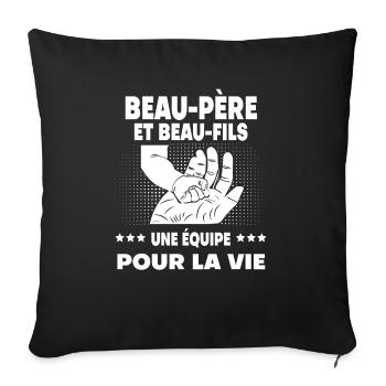 Stepfather and stepson man hand - Sofa pillowcase 17,3'' x 17,3'' (45 x 45 cm) - black - Front