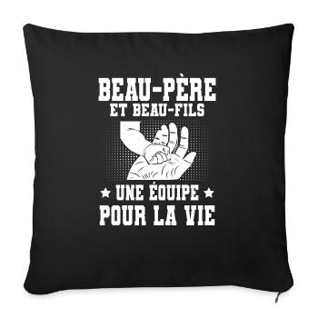 Father-in-law and stepson dad father hand - Sofa pillowcase 17,3'' x 17,3'' (45 x 45 cm) - black - Front