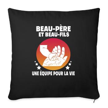 Father-in-law and stepson hand dad - Sofa pillowcase 17,3'' x 17,3'' (45 x 45 cm) - black - Front
