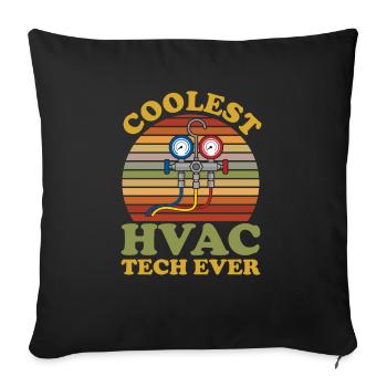 Chauffage, Climatisation, Ventilation, Technicien - Housse de coussin décorative 45 x 45 cm - noir - Devant