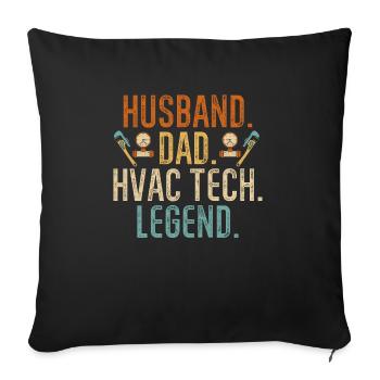 Chauffage, Climatisation, Ventilation, Technicien - Housse de coussin décorative 45 x 45 cm - noir - Devant