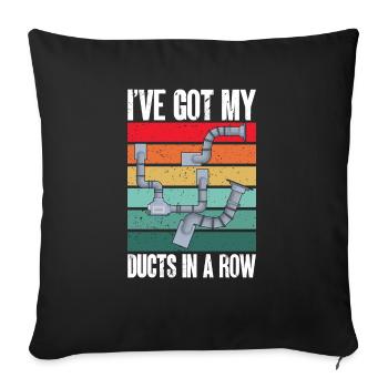Chauffage, Climatisation, Ventilation, Technicien - Housse de coussin décorative 45 x 45 cm - noir - Devant