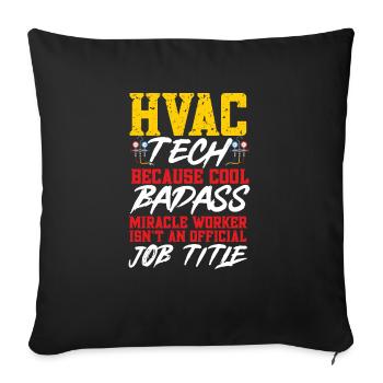 Chauffage, Climatisation, Ventilation, Technicien - Housse de coussin décorative 45 x 45 cm - noir - Devant