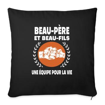 Father-in-law and Vintage Dad Stepson - Sofa pillowcase 17,3'' x 17,3'' (45 x 45 cm) - black - Front