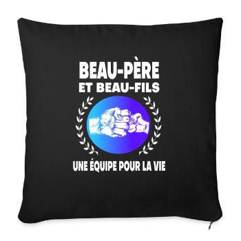 beau-père et beau-fils vintage - Housse de coussin décorative 45 x 45 cm - noir - Devant