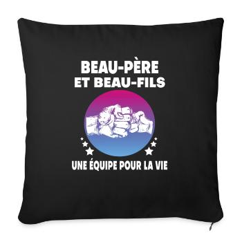 Vintage Father-in-Law and Men's Stepson - Sofa pillowcase 17,3'' x 17,3'' (45 x 45 cm) - black - Front
