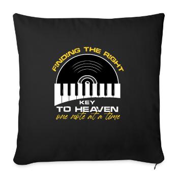 Trouver la bonne clé du ciel, une note à la fois - Housse de coussin décorative 45 x 45 cm - noir - Devant
