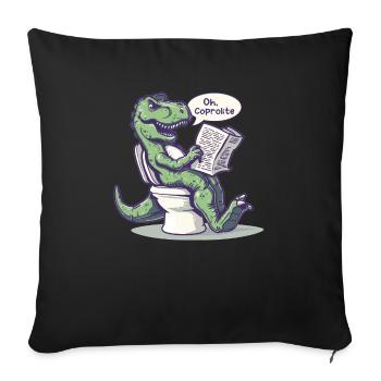 L’humour des dinosaures de la paléontologie - Housse de coussin décorative 45 x 45 cm - noir - Devant